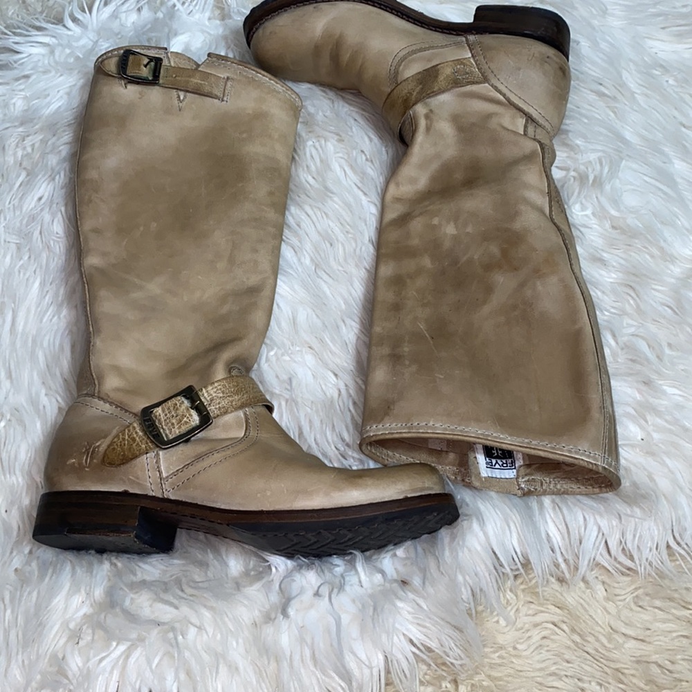 Frye Riding boots veronica slouch beige